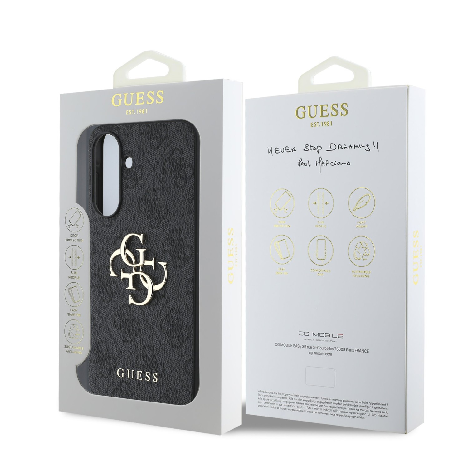 Guess PU 4G Metal Logo Zadní Kryt pro Samsung Galaxy A56 Grey
