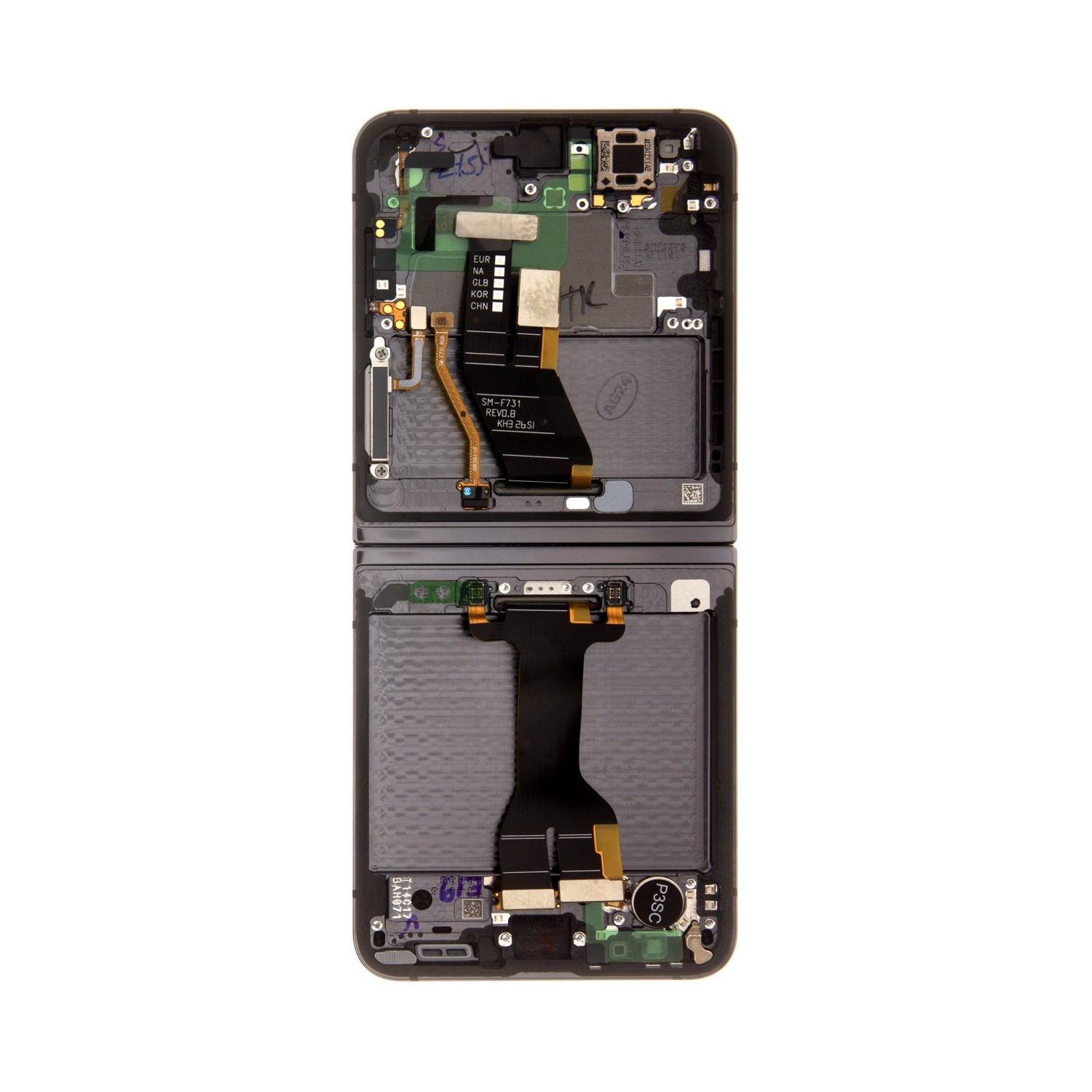 LCD display + Dotyk + Přední Kryt Samsung F731 Galaxy Z Flip 5 5G Graphite (Service Pack)