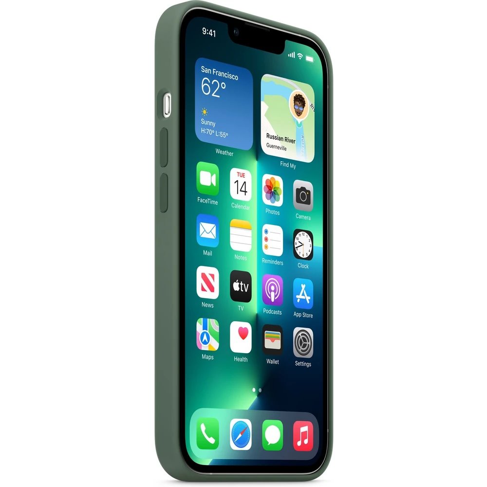MN673ZE/A Apple Silikonový Kryt vč. Magsafe pro iPhone 13 Pro Eucalyptus