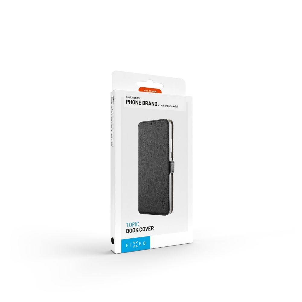 Tenké pouzdro typu kniha FIXED Topic pro Vivo Y04 4G, černé