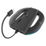 iPega P5S035SAH Vertikální Stojan (2xUSB-A) s RGB pro PS5 Slim/PS5 Pro Black
