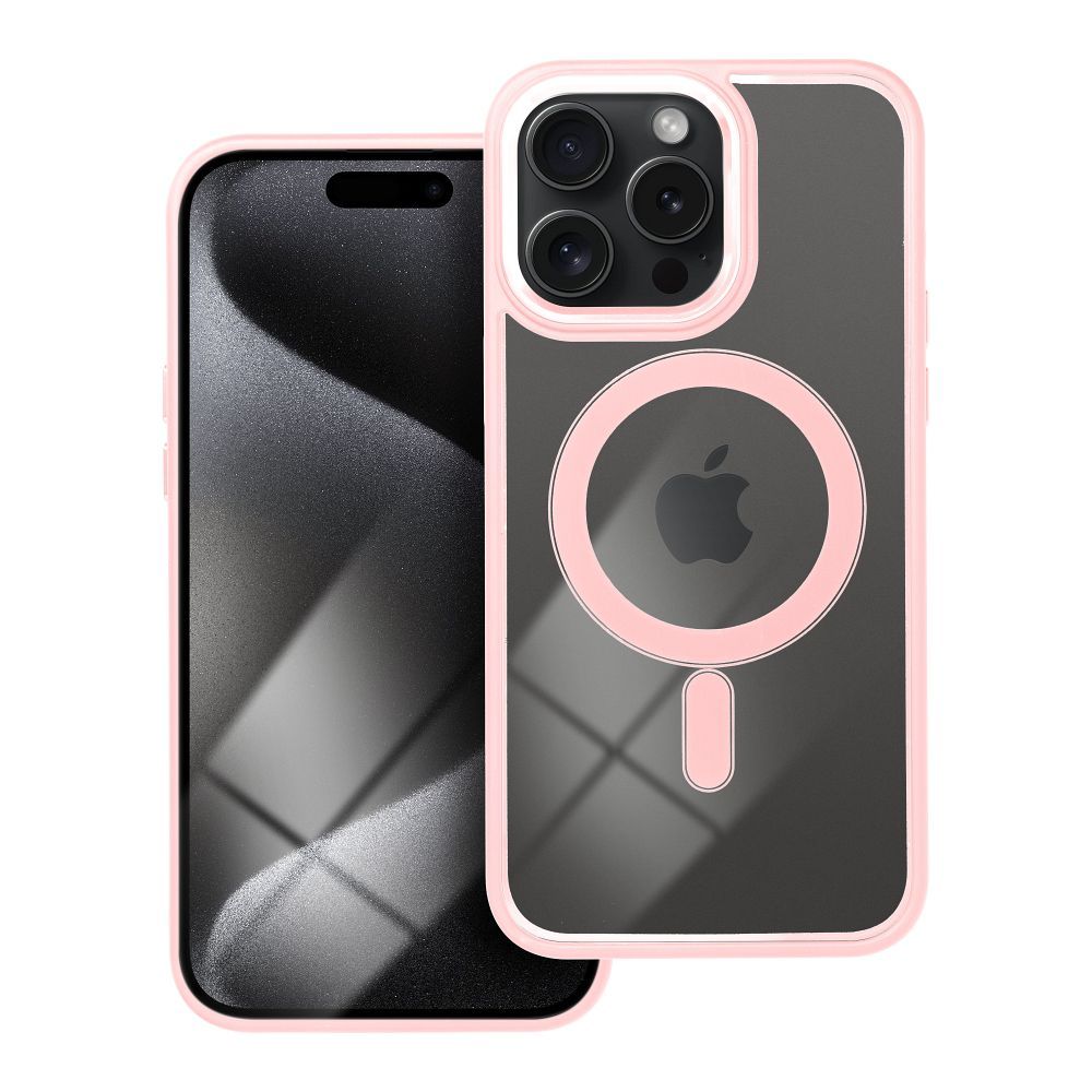 COLOR EDGE MAG COVER case compatible with MagSafe for IPHONE 15 Pro Max pink