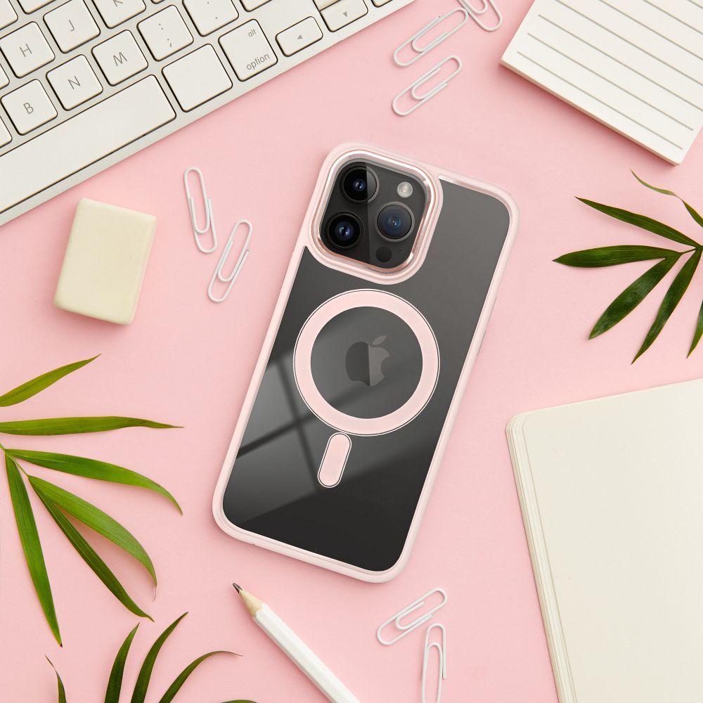COLOR EDGE MAG COVER case compatible with MagSafe for IPHONE 16 Plus pink