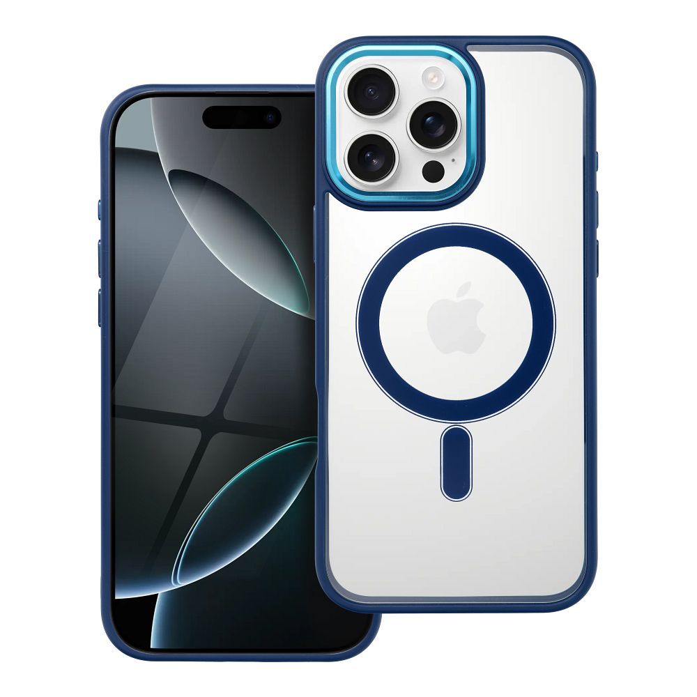 COLOR EDGE MAG COVER case compatible with MagSafe for IPHONE 16 Pro Max navy blue