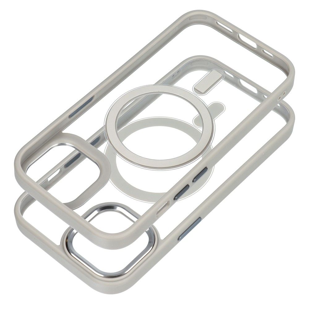 COLOR EDGE MAG COVER case compatible with MagSafe for IPHONE 15 titatnium grey