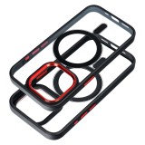 COLOR EDGE MAG COVER case compatible with MagSafe for IPHONE 15 Plus black red