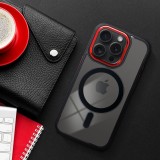 COLOR EDGE MAG COVER case compatible with MagSafe for IPHONE 15 Plus black red