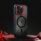 COLOR EDGE MAG COVER case compatible with MagSafe for IPHONE 15 Plus black red