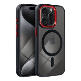 Zadný kryt COLOR EDGE MAG COVER case compatible with MagSafe pre Apple iPhone 15 Plus, čierna červená