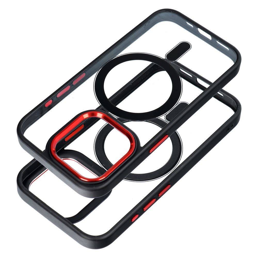 COLOR EDGE MAG COVER case compatible with MagSafe for IPHONE 15 Plus black red