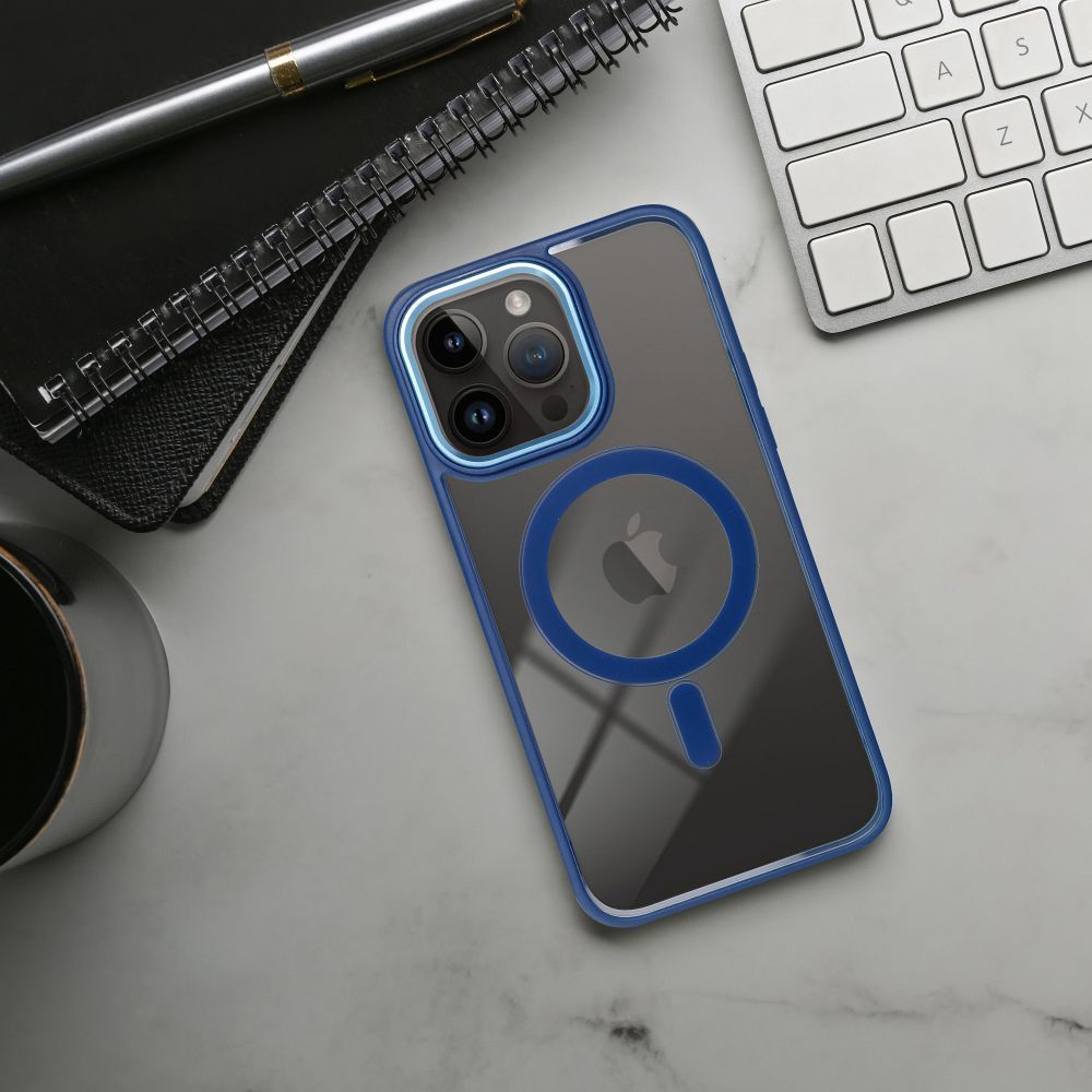 COLOR EDGE MAG COVER case compatible with MagSafe for IPHONE 15 Plus navy blue