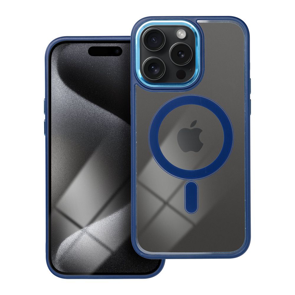 COLOR EDGE MAG COVER case compatible with MagSafe for IPHONE 15 Pro Max navy blue
