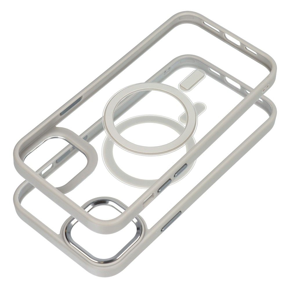 COLOR EDGE MAG COVER case compatible with MagSafe for IPHONE 15 Plus titatnium grey