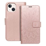Flipové pouzdro MEZZO Book case pro Apple iPhone 12 mini, mandala rose gold