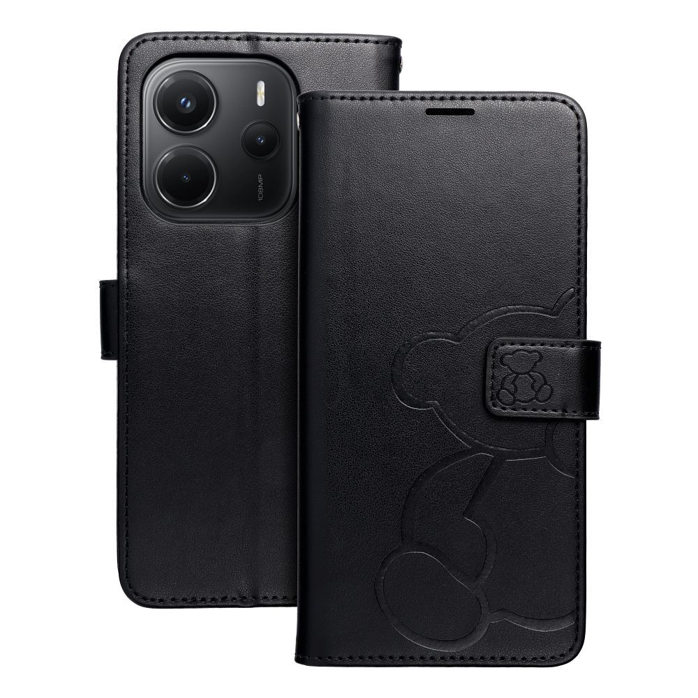 MEZZO Book case for XIAOMI Redmi Note 14 4G (GLOBAL - 164,84mm x 78,15mm x 8,16mm) teddy bear black