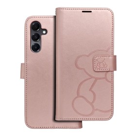 Flipové púzdro MEZZO Book case pre Samsung Galaxy A16 5G, teddy bear rose gold