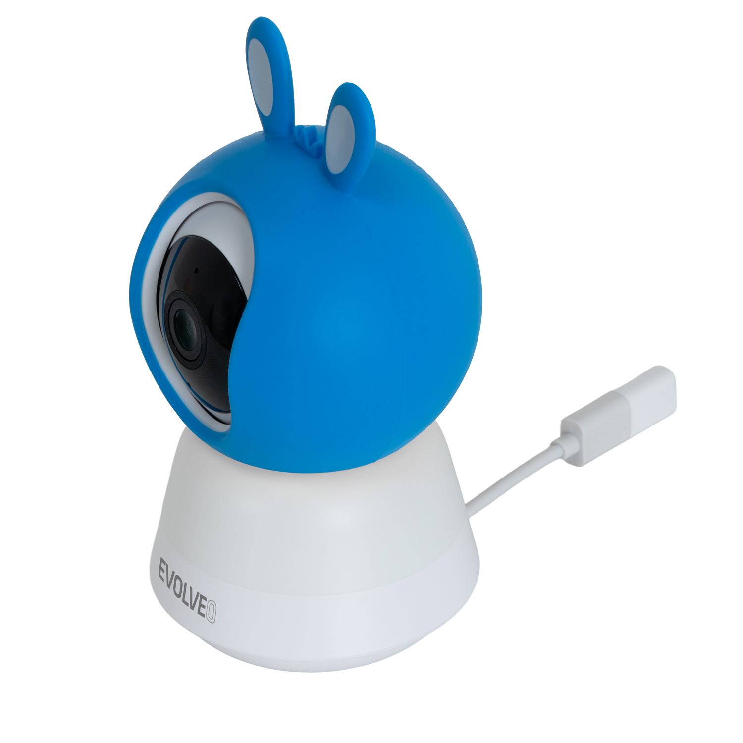 Evolveo Baby Monitor N5 - Set videochůvičky s 360° dohledem, obousměrnou komunikací a ukolébavkami, modrá