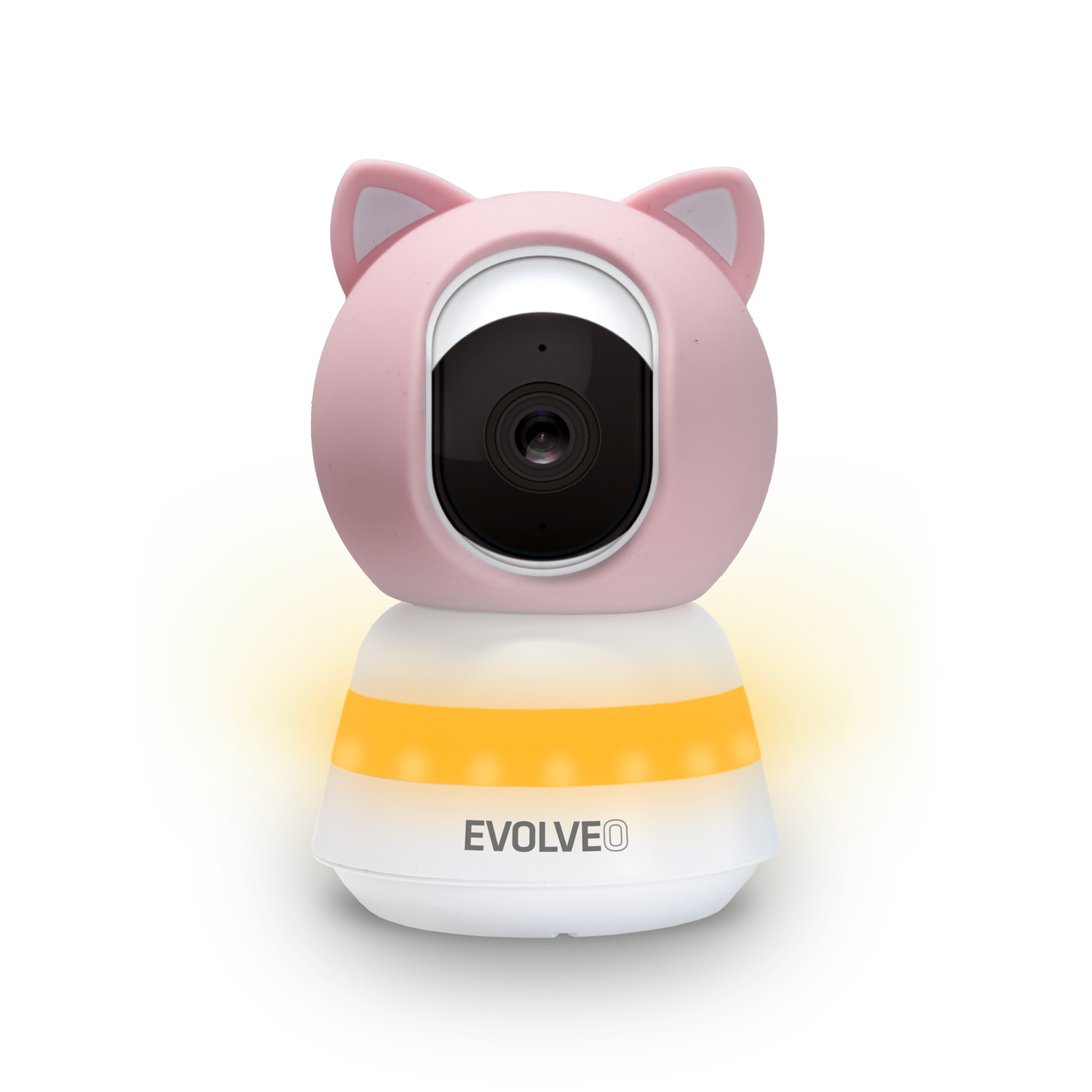 Evolveo Baby Monitor N5 - Set videochůvičky s 360° dohledem, obousměrnou komunikací a ukolébavkami, růžová