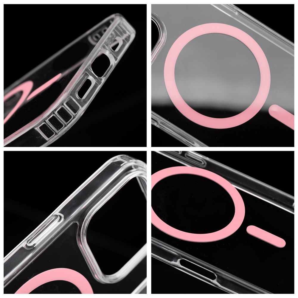 Drop Glue Colorful Ring Mag Cover compatible with MagSafe for IPHONE 13 PRO MAX pink