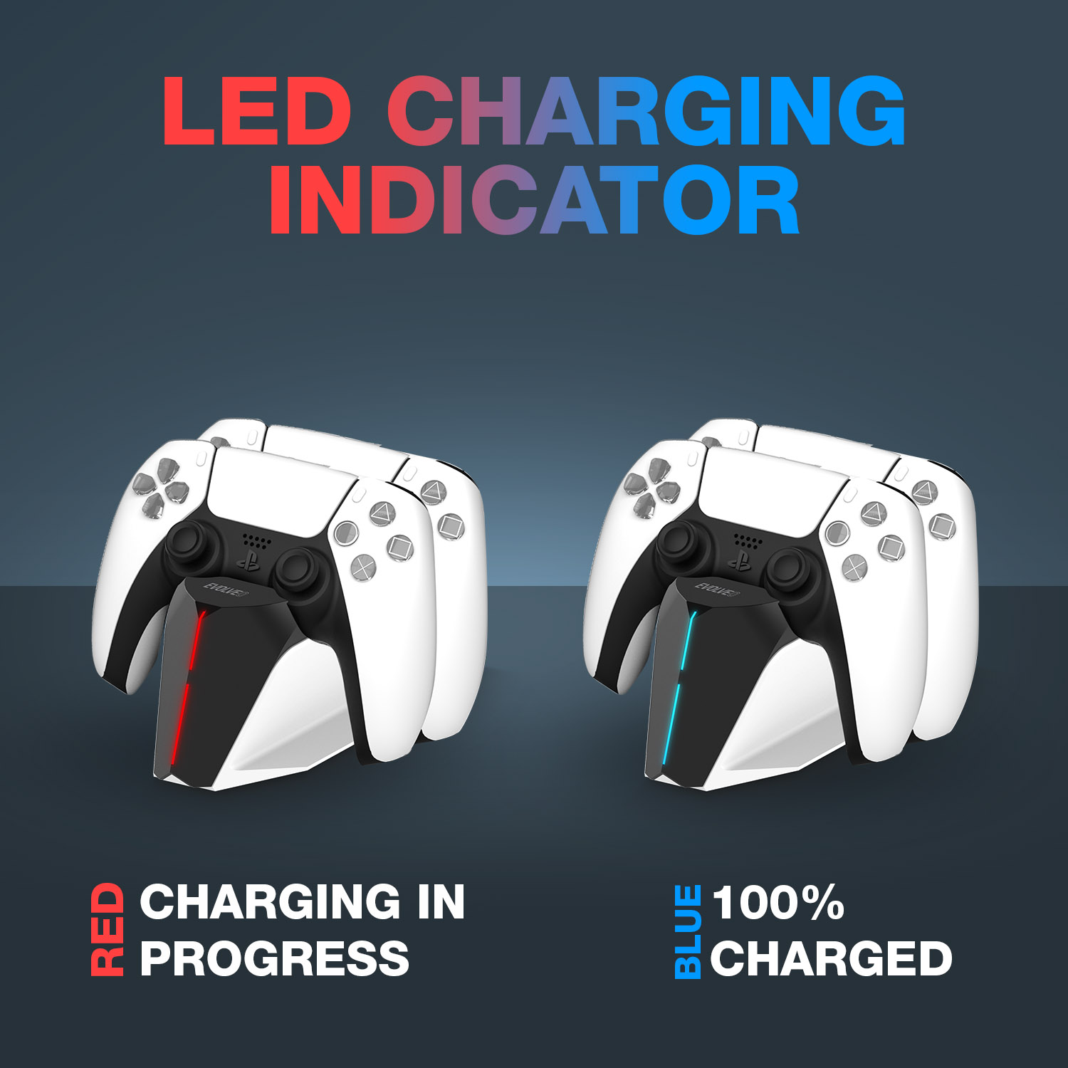 Evolveo DockCharge, nabíjecí základna a stojánek pro dva ovladače PS5