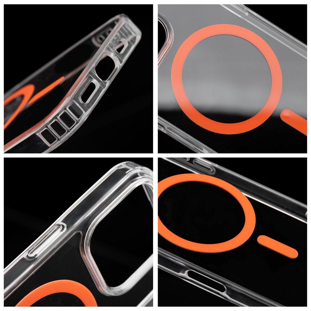 Drop Glue Colorful Ring Mag Cover compatible with MagSafe for IPHONE 13 PRO MAX orange