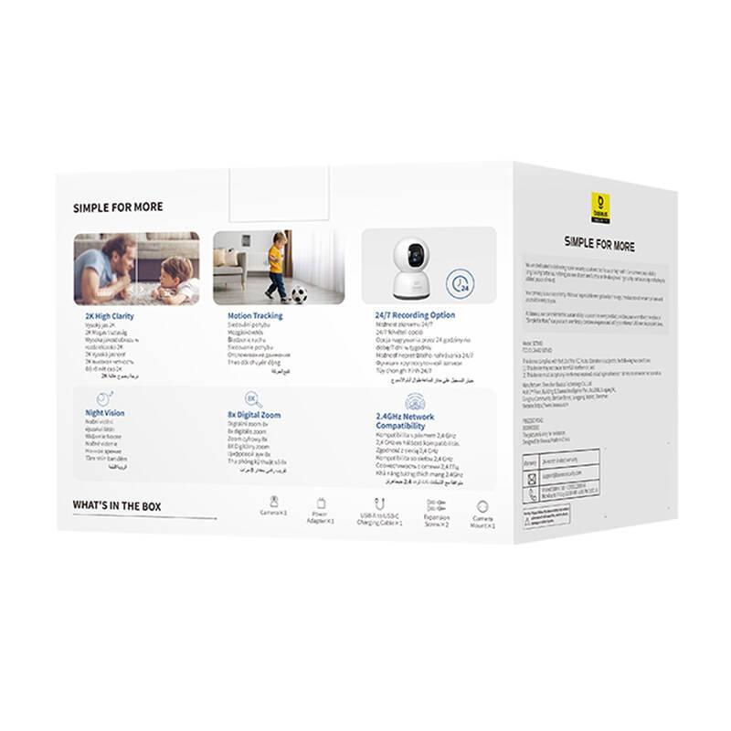 Baseus Security P1 Lite 2K Vnitřní kamera bílá