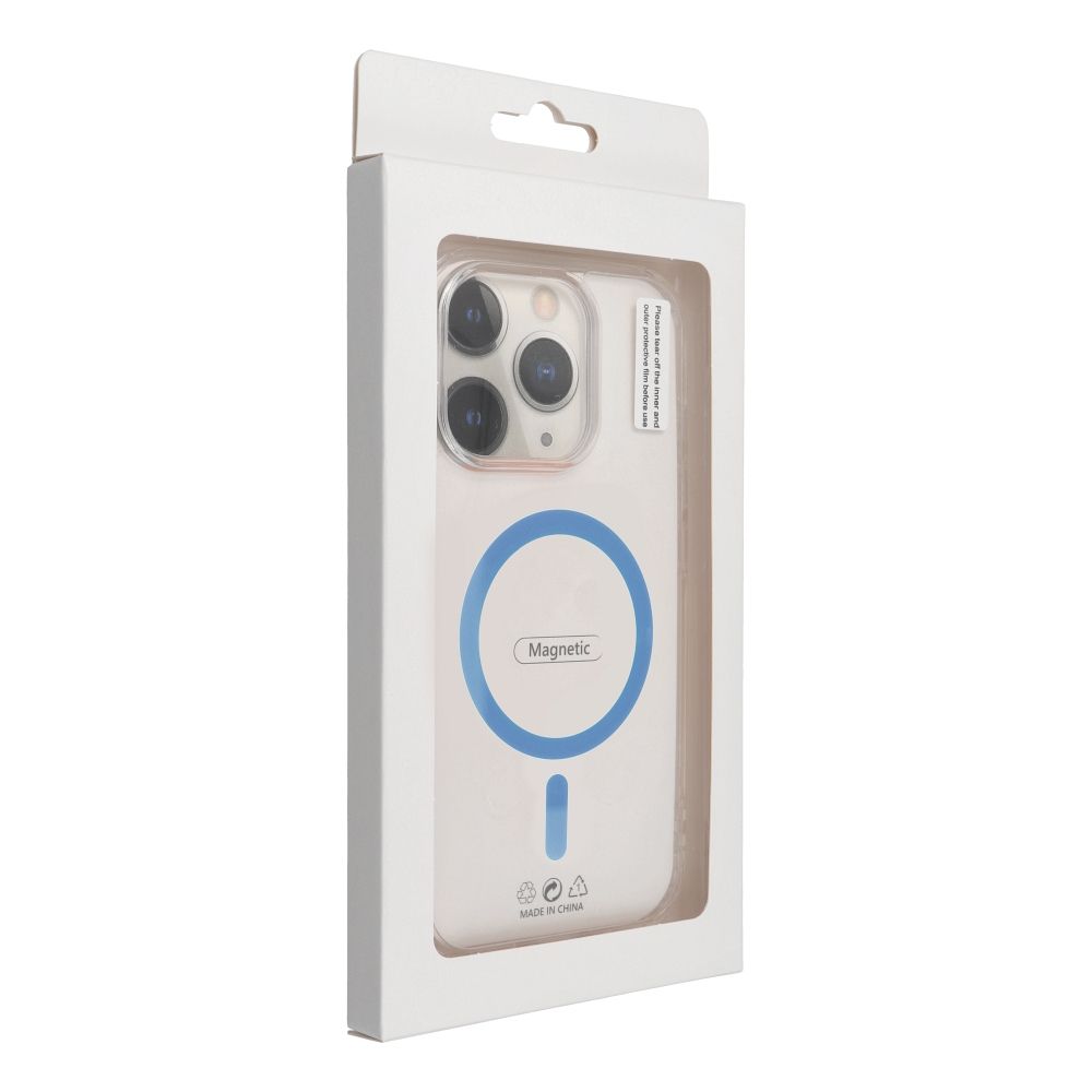 Drop Glue Colorful Ring Mag Cover compatible with MagSafe for IPHONE 16 PLUS light blue