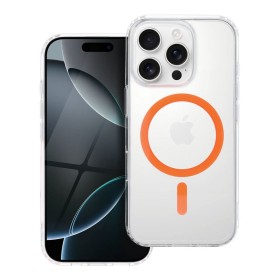 Zadný kryt Drop Glue Colorful Ring Mag Cover compatible with MagSafe pre Apple iPhone 16 Pro, oranžová