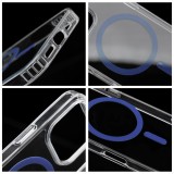 Drop Glue Colorful Ring Mag Cover compatible with MagSafe for IPHONE 14 light blue