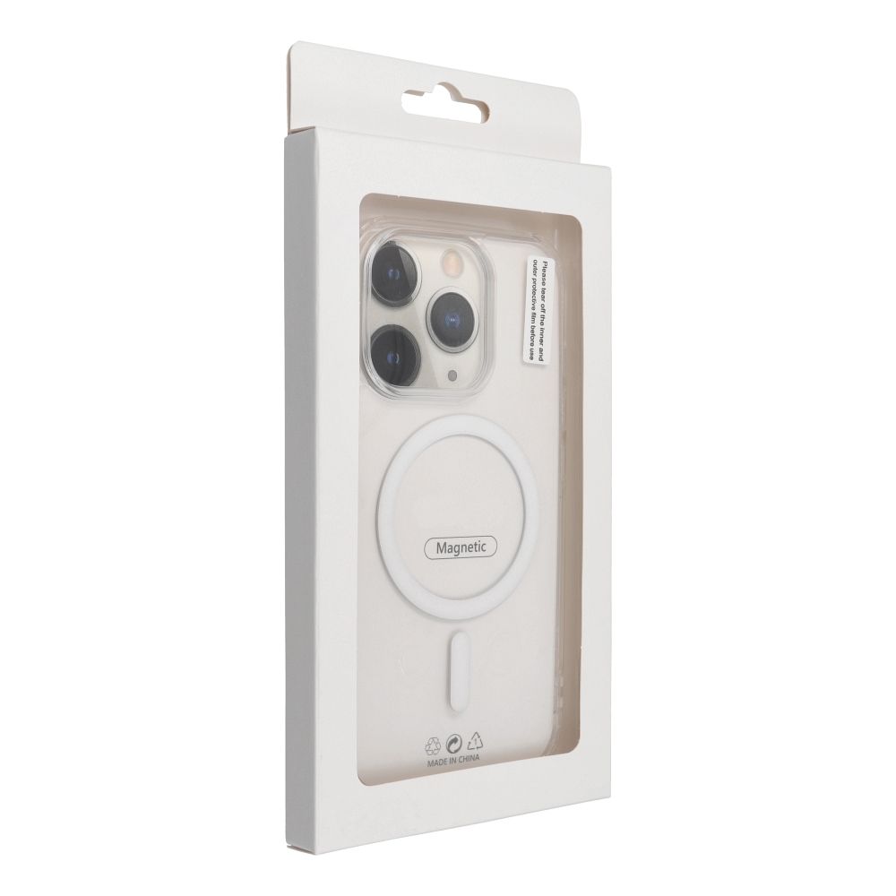 Drop Glue Colorful Ring Mag Cover compatible with MagSafe for IPHONE 15 PLUS white