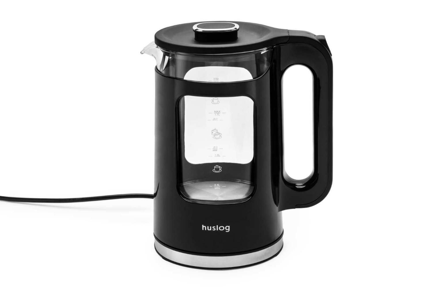 Huslog AK-02024H Rychlovarná konvice 1,7l černá sklo/plast