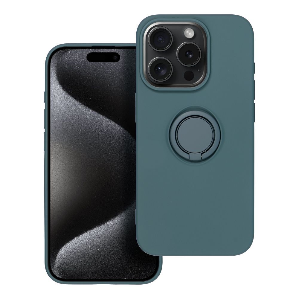 SILICONE RING case for IPHONE 15 Pro green