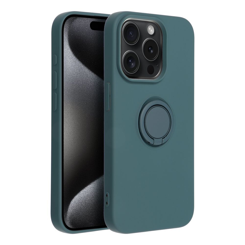 SILICONE RING case for IPHONE 15 Pro green