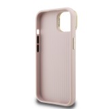 Guess PU Grained 4G Logo Stand Camera Frame Zadní Kryt pro iPhone 14 Pink