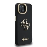 Guess PU Grained 4G Logo Stand Camera Frame Zadní Kryt pro iPhone 14 Black