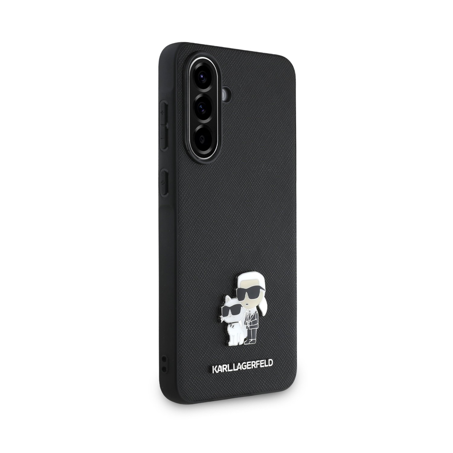 Karl Lagerfeld PU Saffiano Metal Karl and Choupette Zadní Kryt pro Samsung Galaxy A36 Black