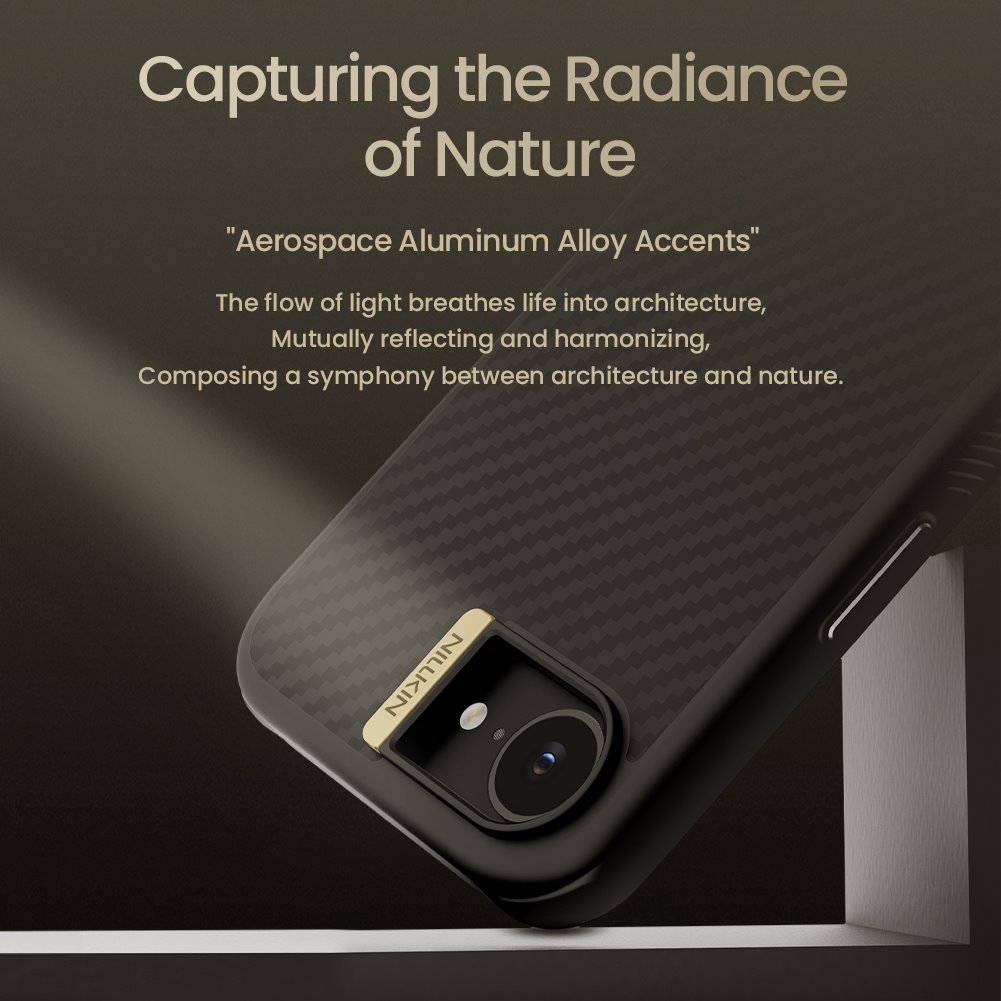 Nillkin Synthetic Fiber PRO Magnetic Zadní Kryt pro Apple iPhone 16e Gold