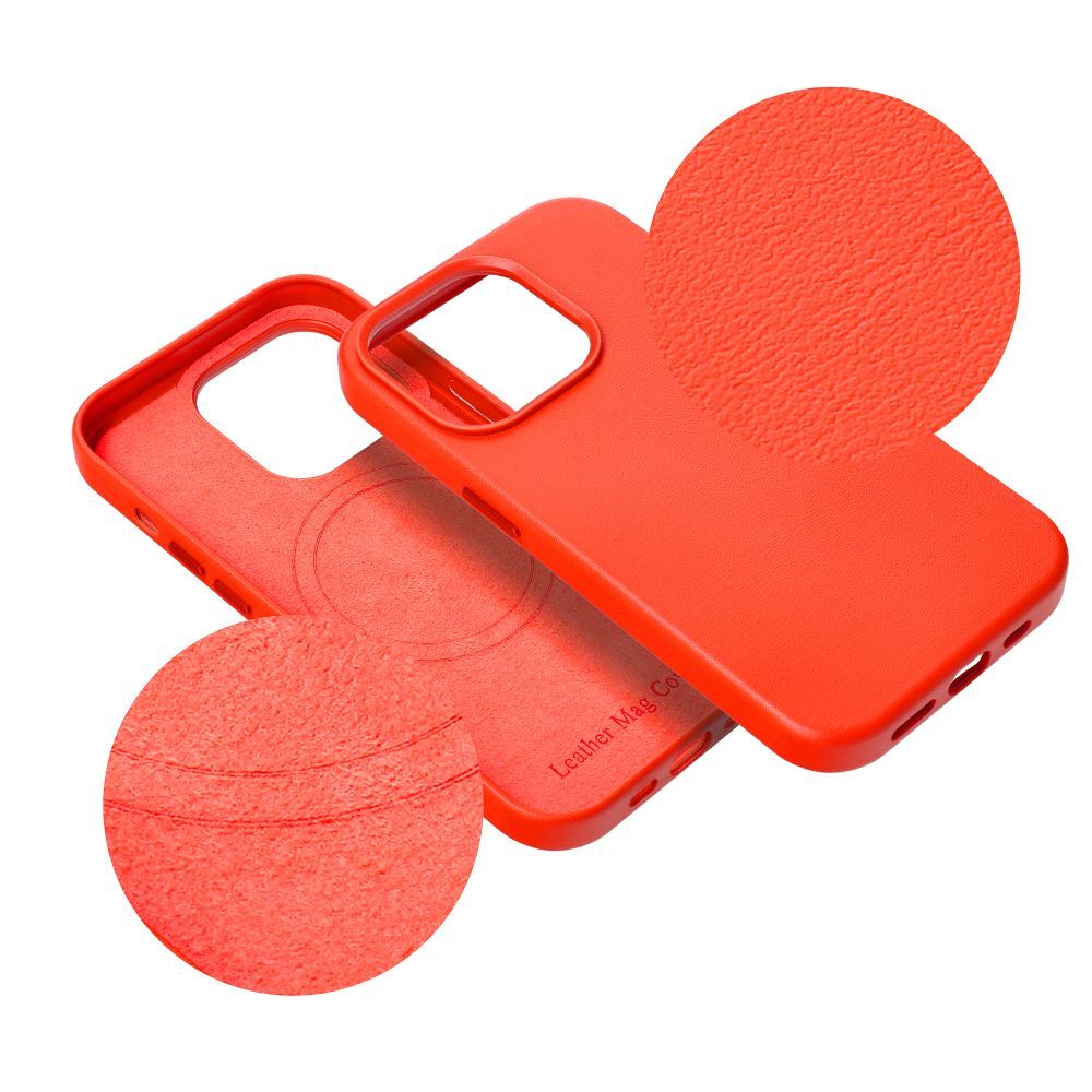 LEATHER MAG COVER case for SAMSUNG S25 PLUS red