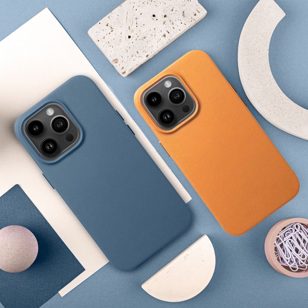 LEATHER MAG COVER case for SAMSUNG S25 PLUS indigo blue