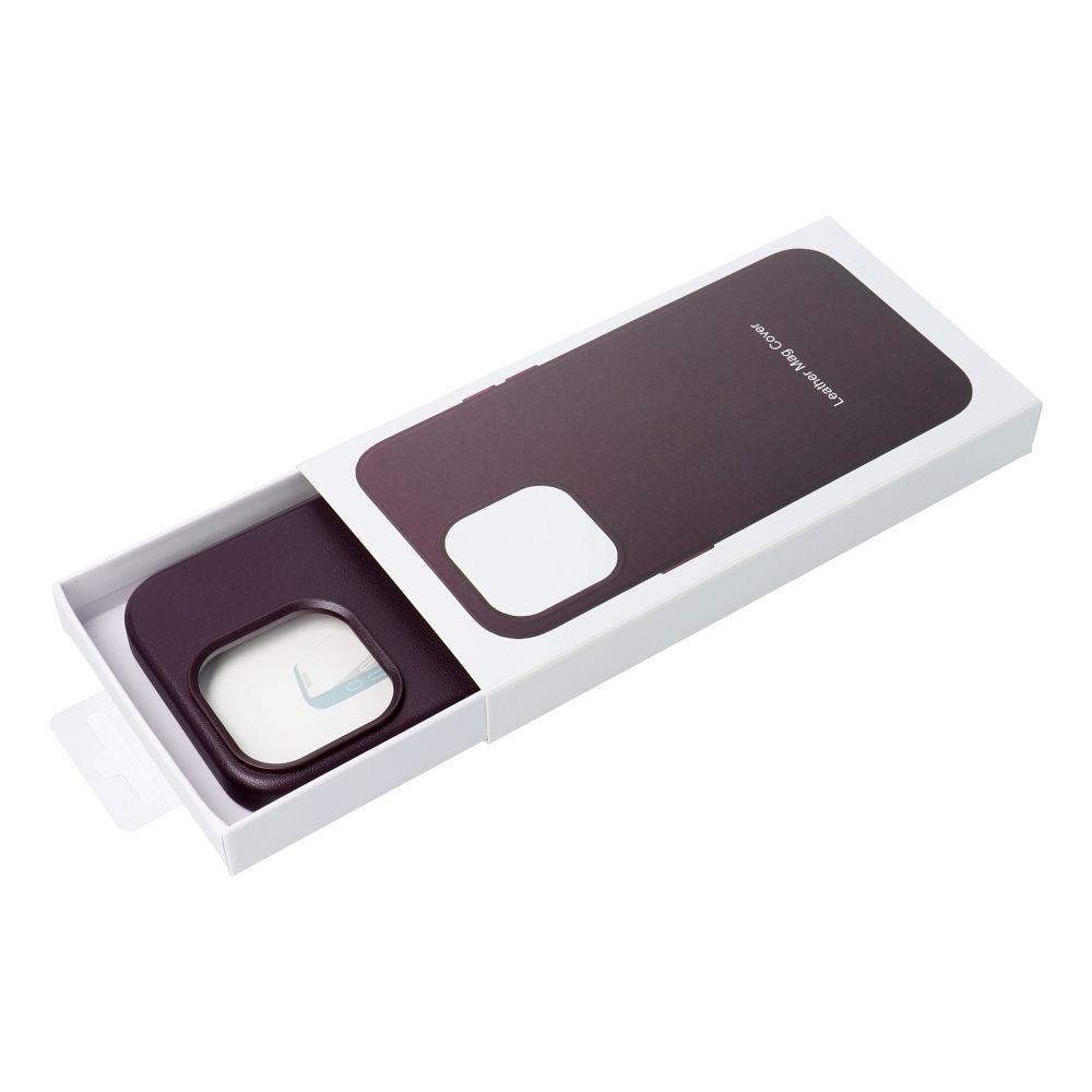 LEATHER MAG COVER case for IPHONE 16 Plus dark violet
