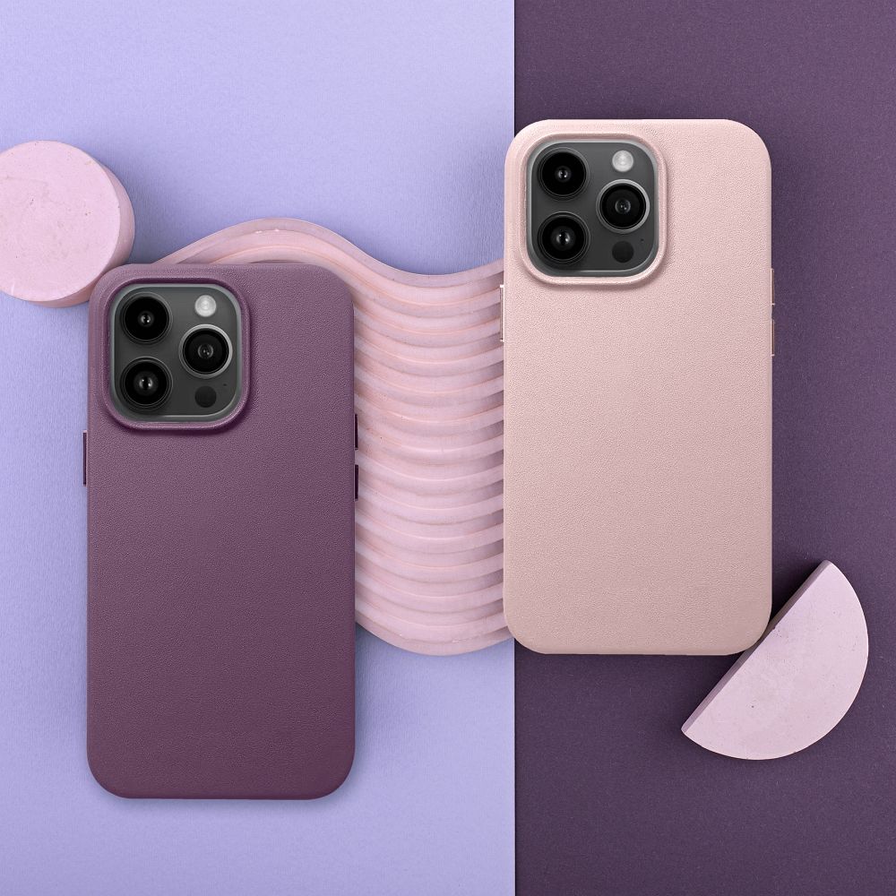 LEATHER MAG COVER case for IPHONE 16 Plus dark violet