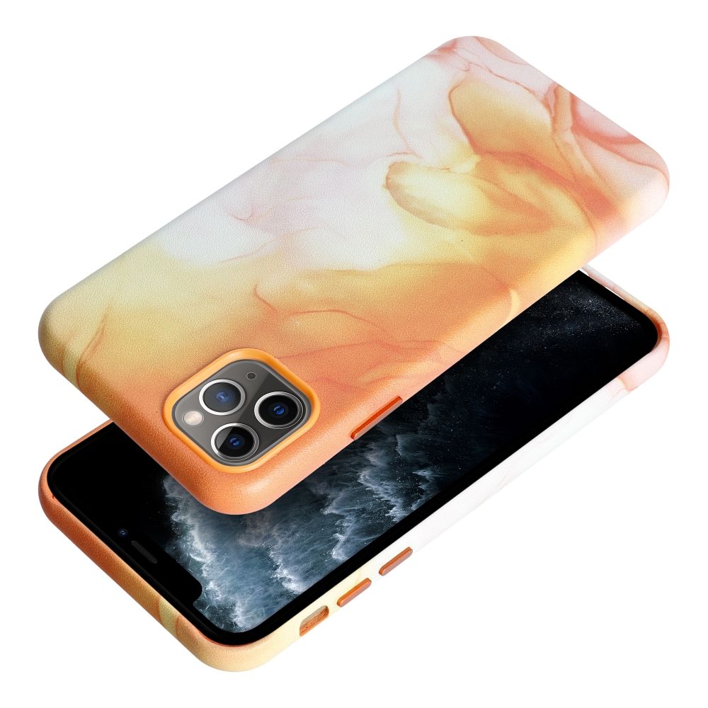 LEATHER MAG COVER case for IPHONE 11 Pro Max orange splash