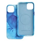LEATHER MAG COVER case for IPHONE 14 Plus blue splash