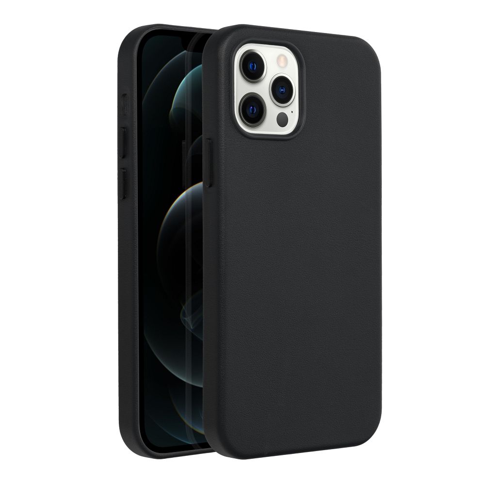 LEATHER MAG COVER case for IPHONE 12 Pro black