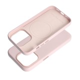 LEATHER MAG COVER case for IPHONE 15 Pro sand pink