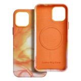 LEATHER MAG COVER case for IPHONE 12 Pro orange splash