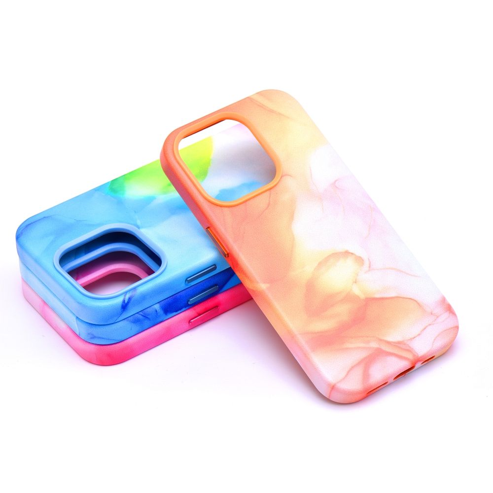 LEATHER MAG COVER case for IPHONE 12 Pro orange splash
