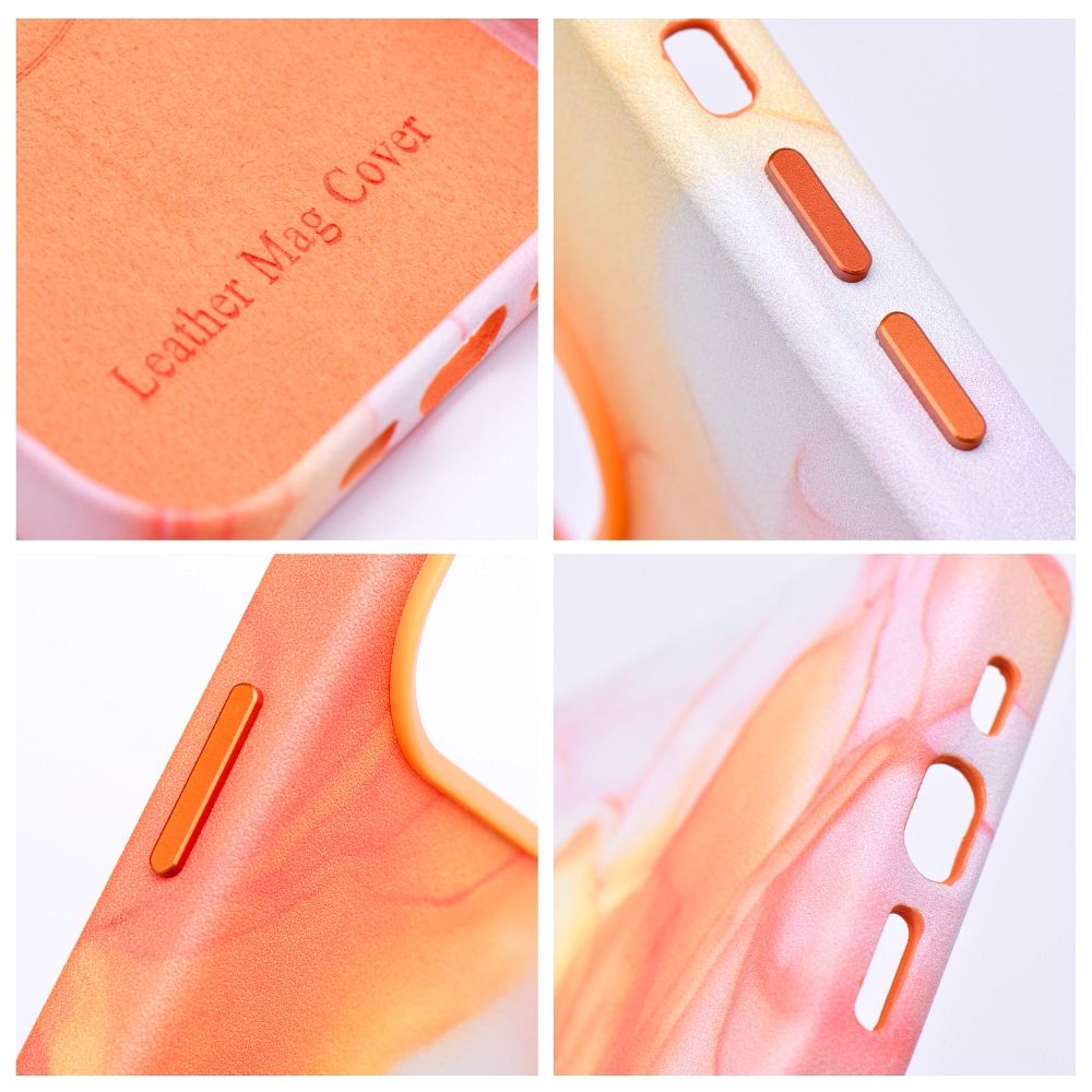 LEATHER MAG COVER case for IPHONE 12 Pro orange splash