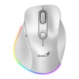 Genius Ergo 9000S Pro /Ergonomická/Optická/Pro praváky/2 400 DPI/USB+BT/ bílá