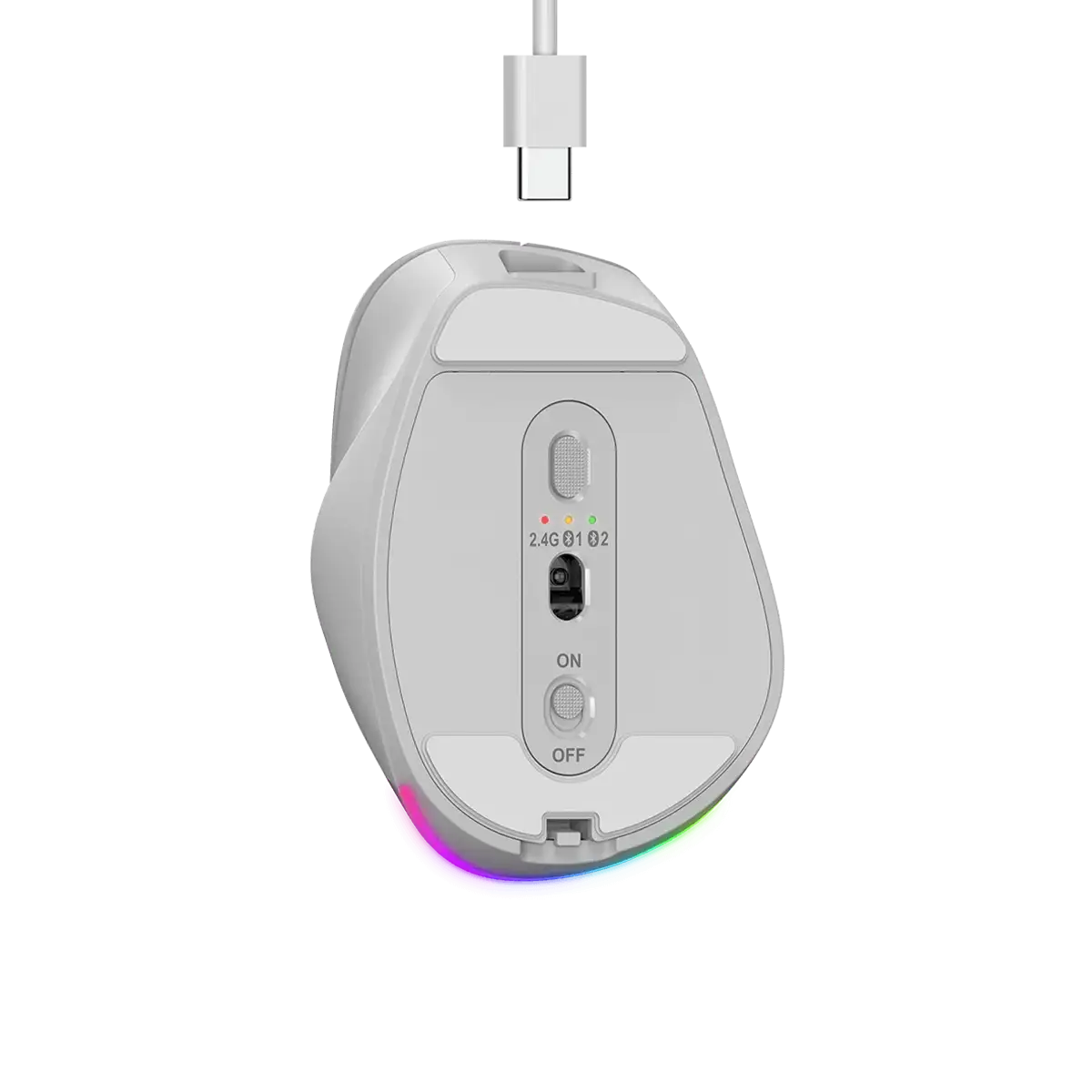 Genius Ergo 9000S Pro /Ergonomická/Optická/Pro praváky/2 400 DPI/USB+BT/ bílá
